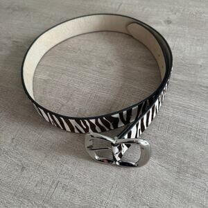 White House Black Market Calf Hair Leather Belt Size XS